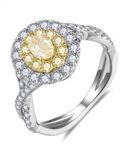 MULTI TONE OVAL DIAMOND ENGAGEMENT RING (TR5732)